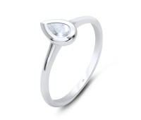 Pear Shaped CZ Silver Ring NSR-2827